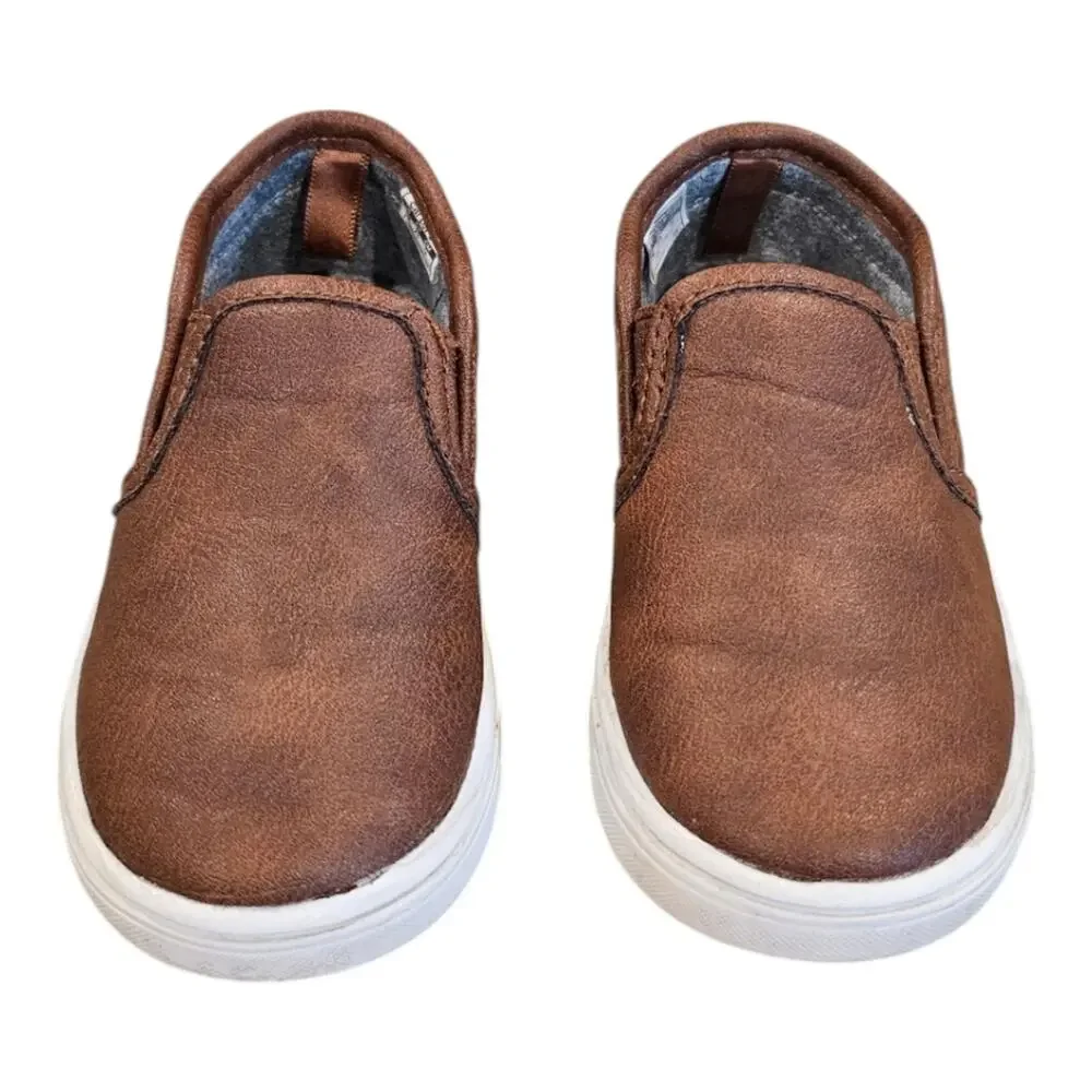 Carter's Simple Joys Faux Leather Slip On Boys Sneakers Toddler 7M